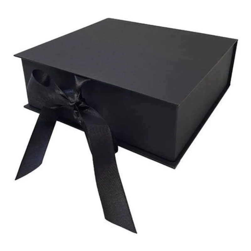 Caixa Cartonada Modelo Livro 30X23X12 Fechamento Fita Cetim