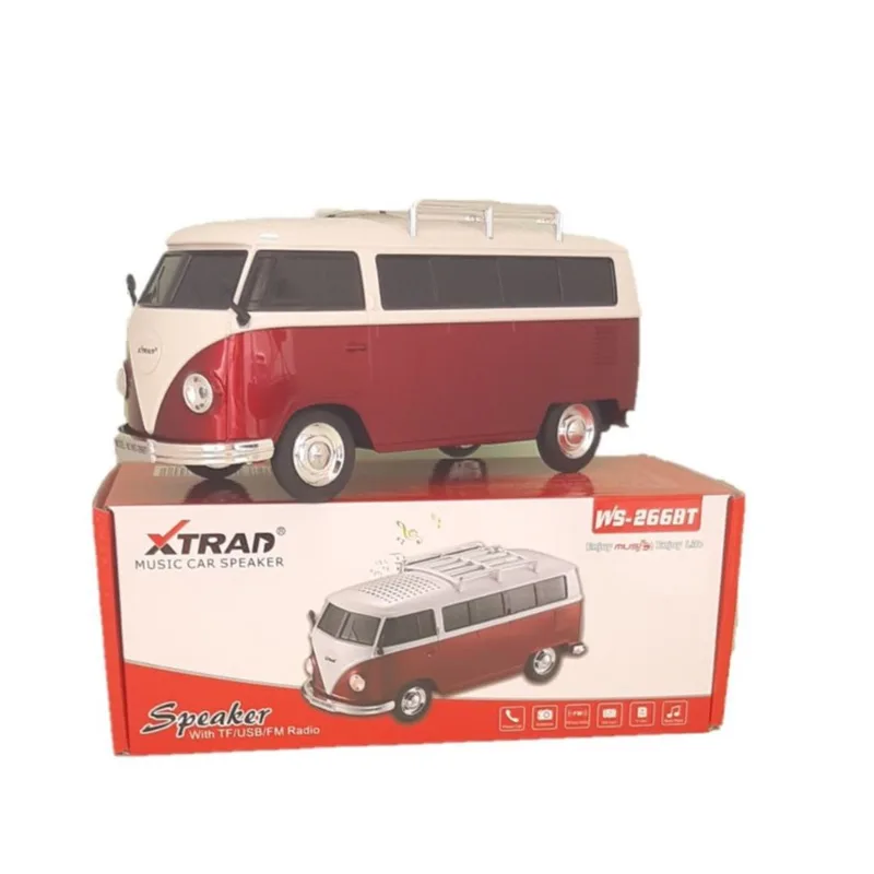 Caixa som portatil bluetooth fm USB tf kombi vermel WS-266BT
