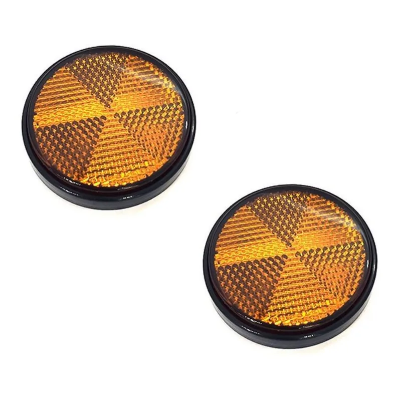 Par Olho De Gato Refletor Garfo Moto Suzuki Yes 125 Laranja