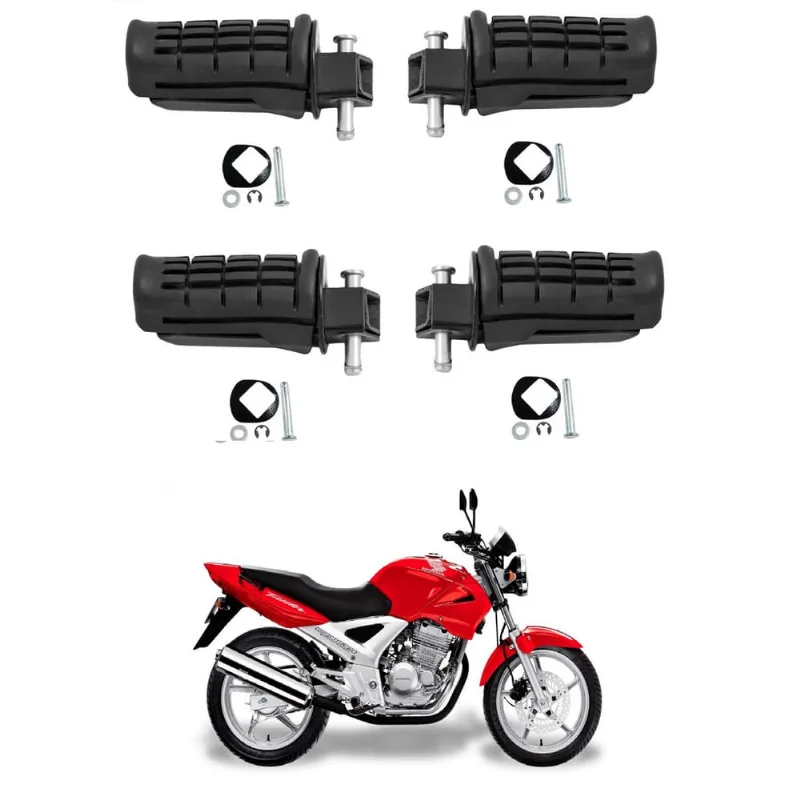 Kit Pedaleiras Apoio Honda cbx 250 Twister 2001/2008 4 Peças