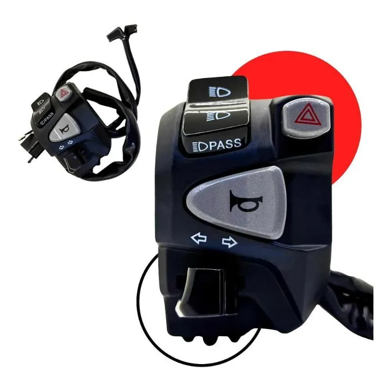 3x Punho Chave Luz Lampejador Moto Nc750 Cg Titan Fan Start
