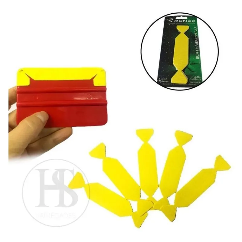 3x Feltro Proteção Adesivo Amarelo Buffer P/espatula Kit Com