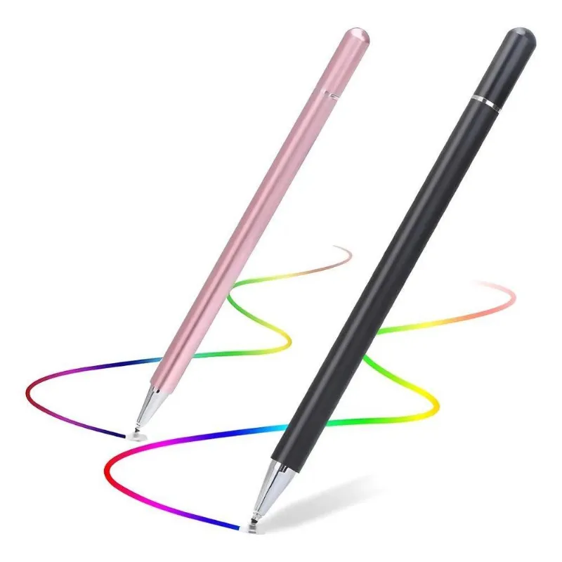 3x Caneta Metal Touch Screen Premium Ponta Fina Desenho