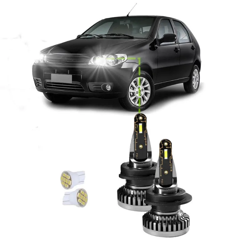 Kit Ultra Led Nano 30000Lm Palio G3 2004/2016 Baixa 6500K