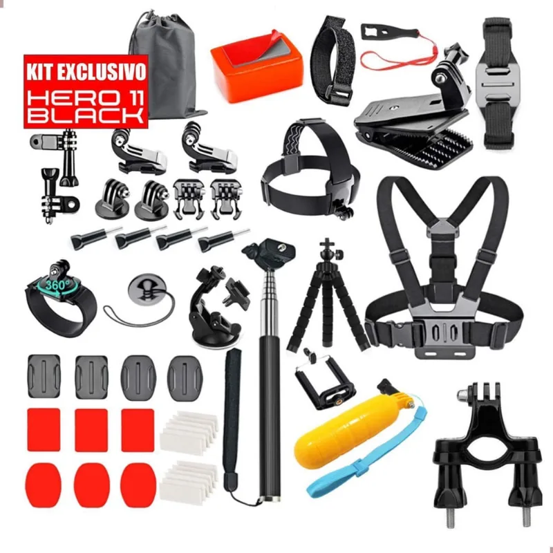 Kit Completo Acessórios Compatível C/Gopro Hero 11 Versátil