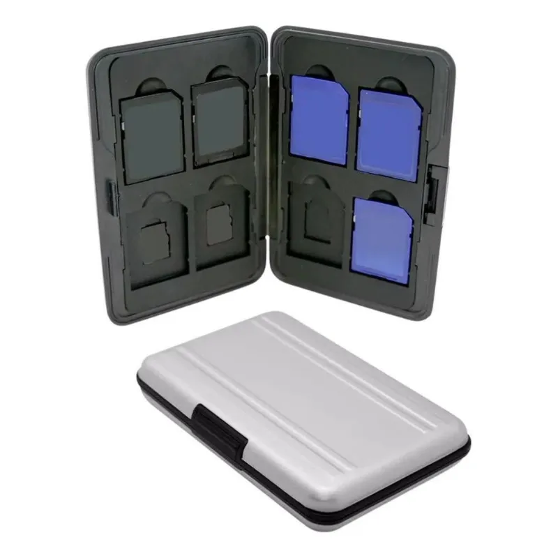 Case Micro E Sd Aluminio Porta Cartão Memoria Estojo Prata V