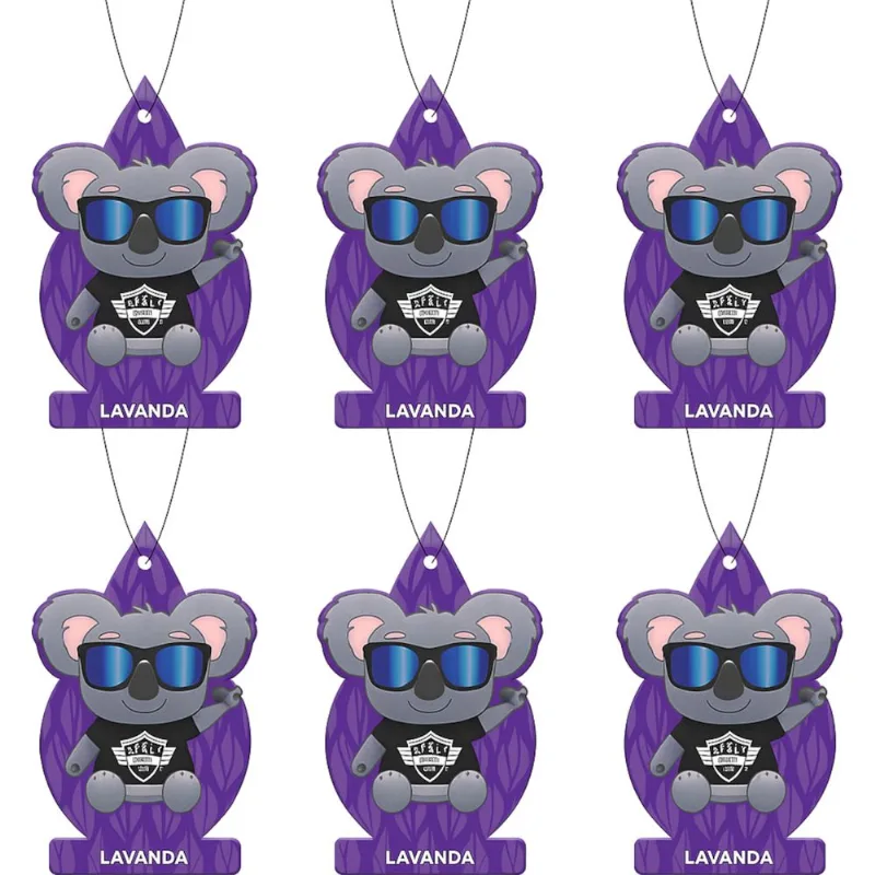 Kit 6 Odorizante Auto Folhinha 10g Fragrância Coala Lavanda