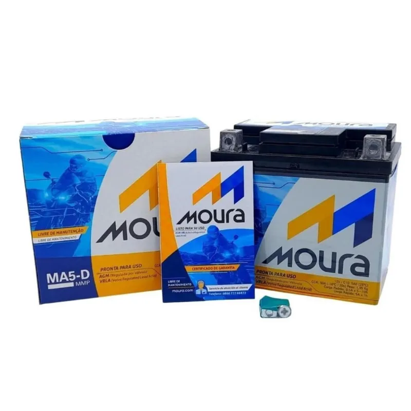 Bateria Moto Moura Cg Titan Fan 125 -150 Ma5-D 5 Amperes