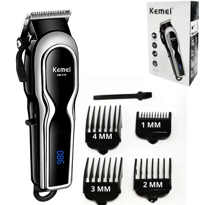 Aparador De Cabelo Kmei Km-119 Compacta Para Barbearia - Não Informado - Beleza E Saúde