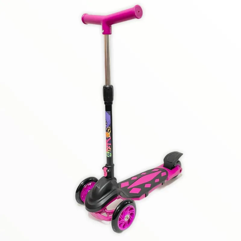 Patinete Infantil Menina Power Scooter Rosa 3 Rodas 40kg