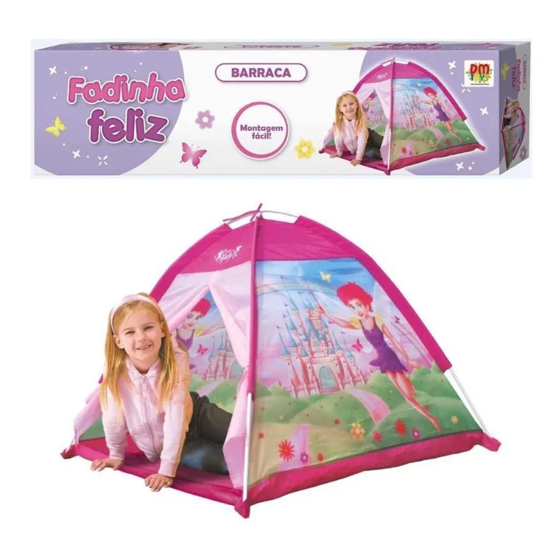 Barraca Tenda Fadinha Feliz Rosa Estampada Grande Meninas