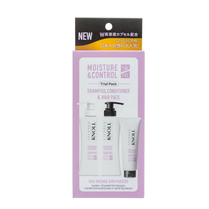 Kit Stephen Knoll Moisture e Control 2 Sachês Shampoo 10ml + 2 Sachês Condicionador 10ml + 1 Sachê Máscara 15g - STEPHEN KNOLL - Higiene E Cuidados Pessoais