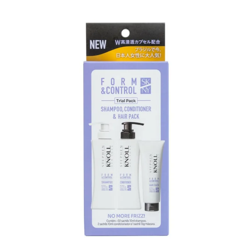 Kit Stephen Knoll Form e Control 2 Sachês Shampoo 10ml + 2 Sachês Condicionador 10ml + 1 Sachê Máscara 15g
