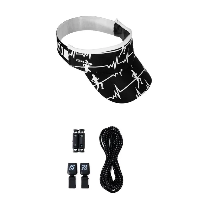 Kit 1 Viseira de Corrida e 1 Cadarço Elástico hupi Run Beats