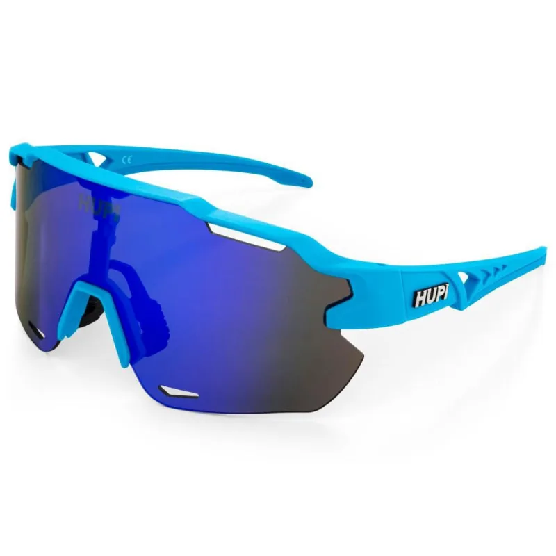 Óculos de Sol Esportivo Ciclismo hupi Quiriri Azul Lente Azul Espelhado Proteção uv Unissex