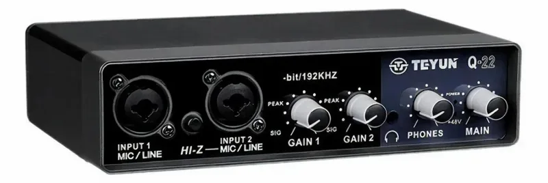 Interface De Áudio Usb Q-22 Gravação 24bits Placa De Som