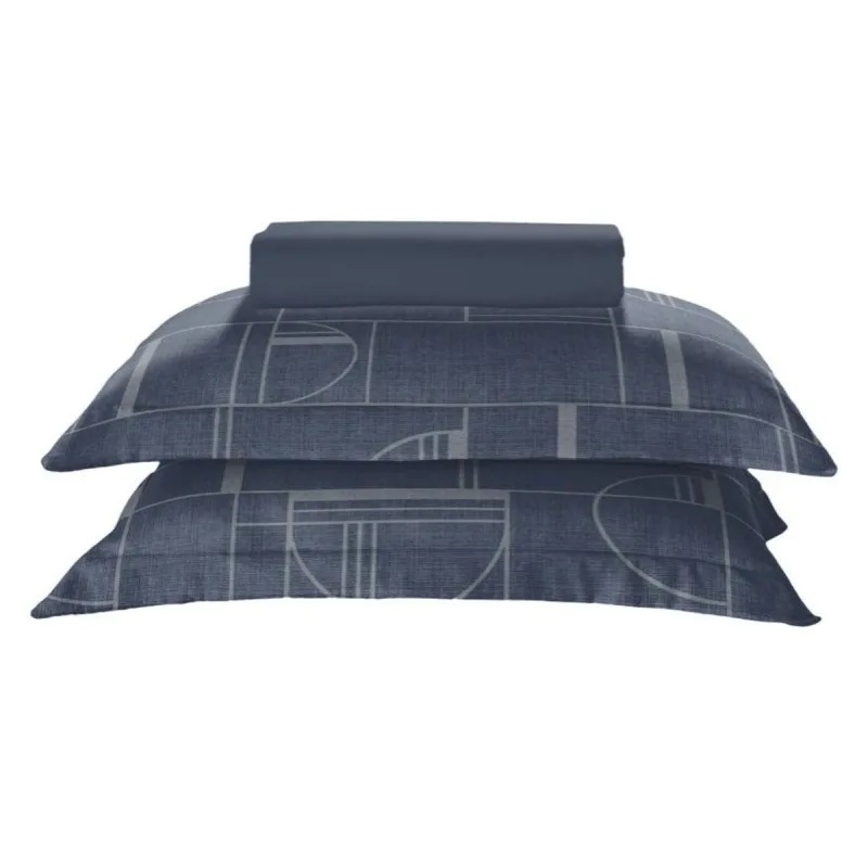 Jogo de Cama Queen Hedrons Toque de Algodão Estampado Giotto 3 Peças - Hedrons