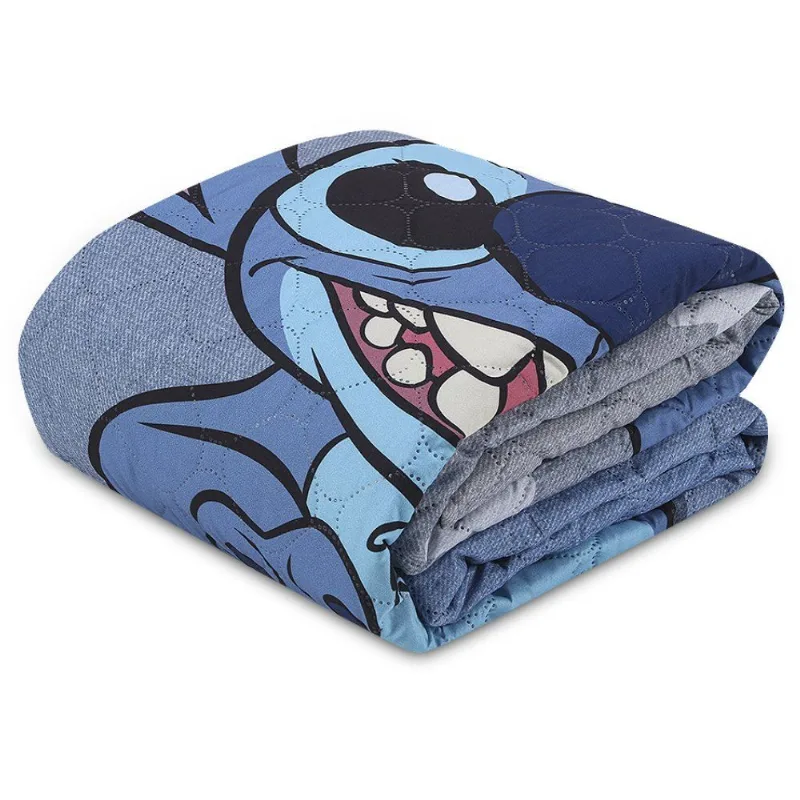 Cobre Leito Solteiro Infantil Disney Hedrons 1 Pç - Stitch Relax - Hedrons