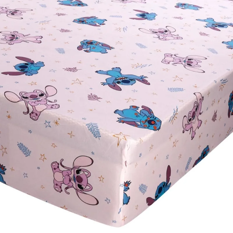 Lençol Infantil Solteiro com Elástico Disney by Hedrons - Stitch Love - Hedrons