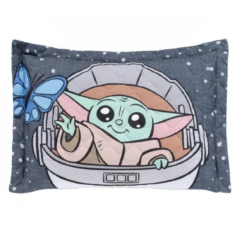 Porta Travesseiro Infantil Estampado Disney Hedrons - Baby Yoda Nave - Hedrons
