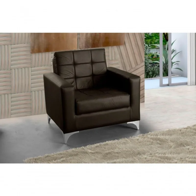 Poltrona Decorativa Taina - Marrom Corino - matrix - Agro