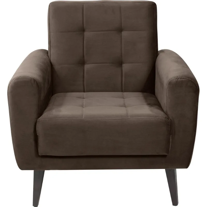 Poltrona Decorativa Livia Matrix Veludo Marrom - Matrix