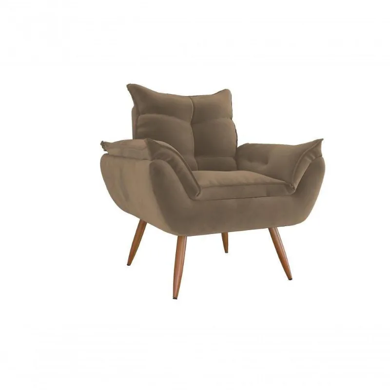 Poltrona Decorativa Tóquio 1 Lugar Veludo Capuccino Matrix - Matrix