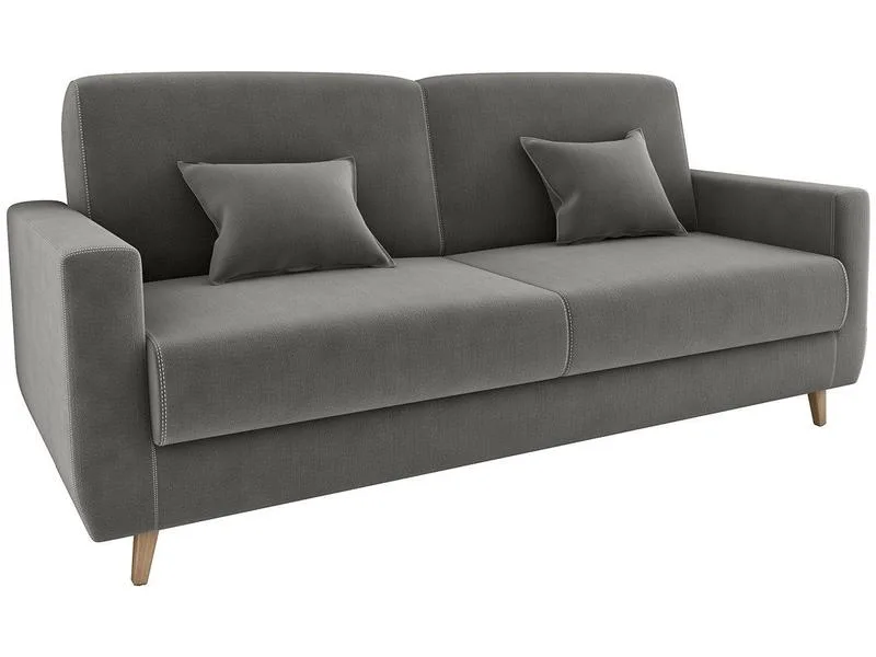 Sofá-cama Casal Reclinável Matrix Emília 3 Lugares Veludo Cinza Escuro - Matrix - Móveis