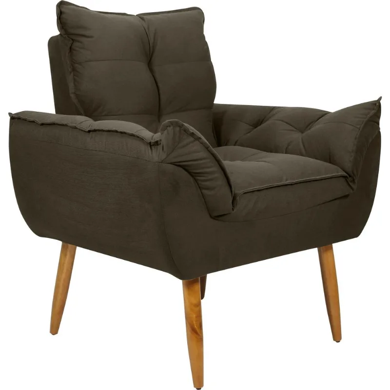 Poltrona Decorativa Toquio Matrix Veludo Marrom - Matrix
