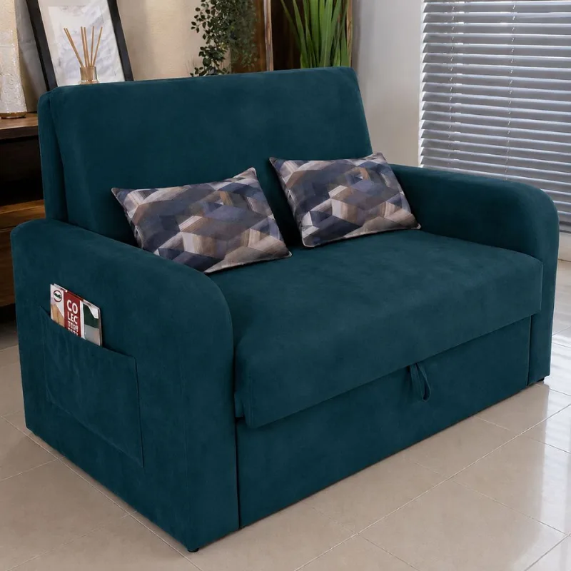 Sofá Cama Reclinável 3 Lugares 145cm Matrix Lady Day | Petroleo/Floral - Matrix