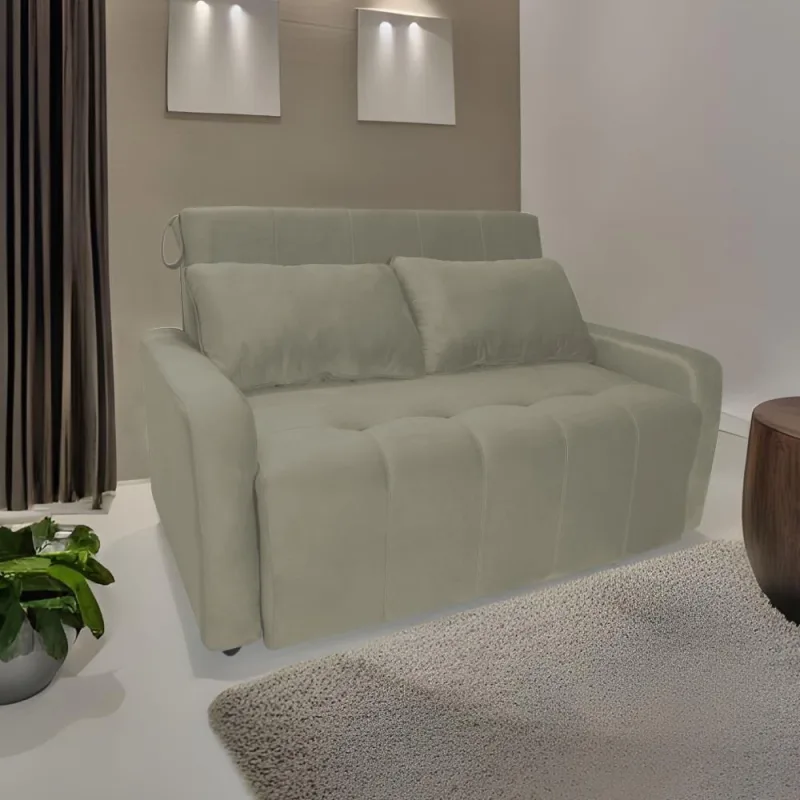 Sofá Cama Para Sala De Estar Amora New Veludo Matrix - Cappuccino Cappuccino - matrix - Agro