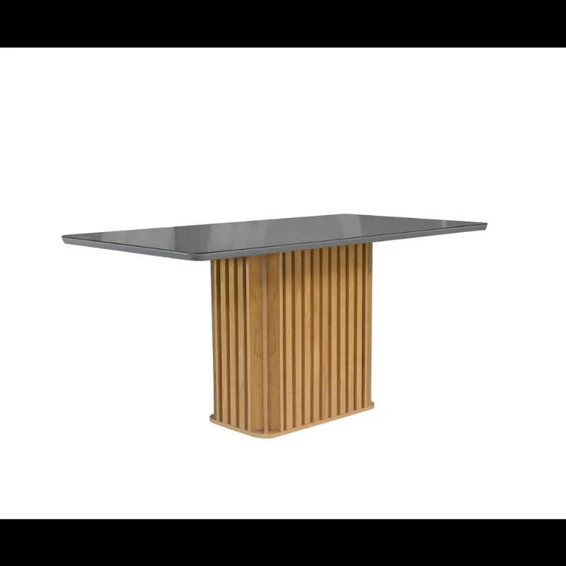Mesa 1,70X0,90 Tampo Smart Vidro Off White Chicago Cel Móveis - Cel Móveis