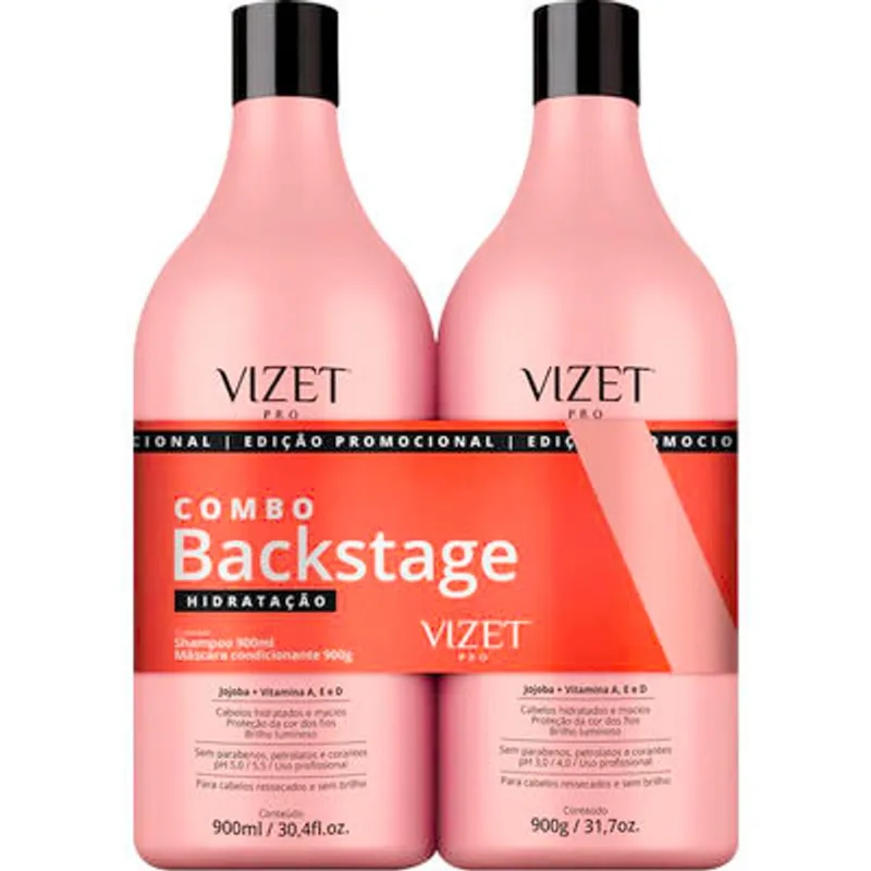 Kit Vizet Shampoo + Condicionador Backstage Hidratação