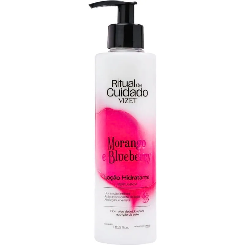 Loção Hidratante Vizet Morango e Blueberry 200g