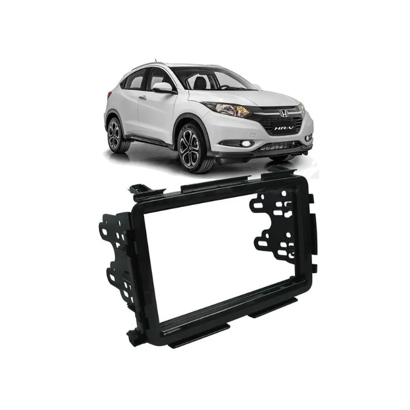 Moldura Dvd Honda Hr-v Black Piano 2 Din 2015-2016