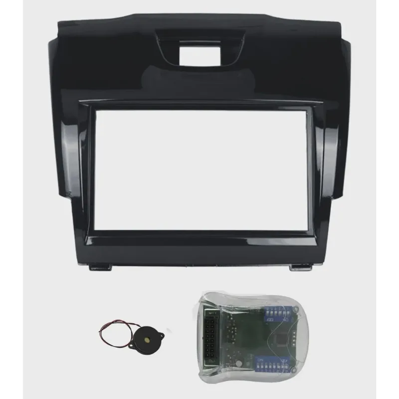 Moldura de Painel 2 Din S10 Trailblazer 2012 2013 2014 2015 S-10 + Interface Comando de Volante - Black Piano