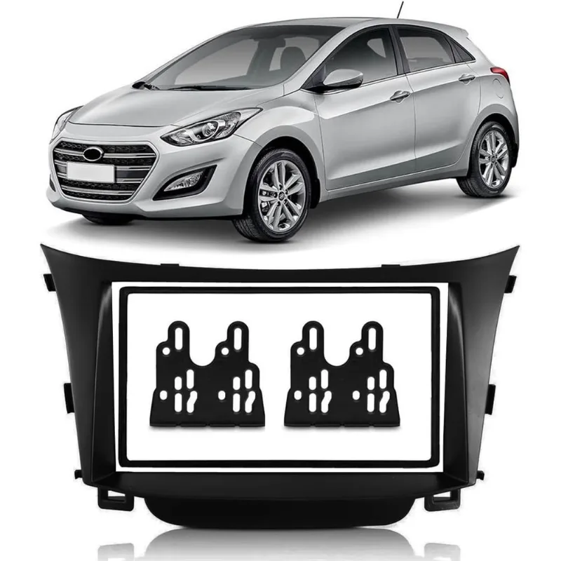 Moldura de Painel 2 Din 7 Polegadas Hyundai I30 2° Geração 2013 2014 2015 2016 - Preto
