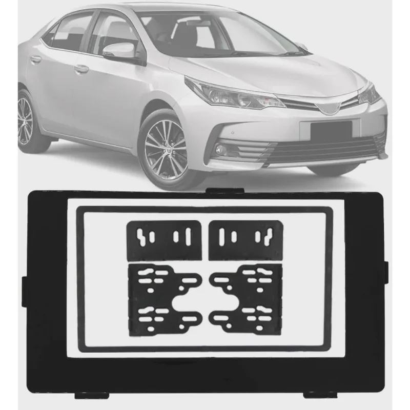Moldura Painel 2 Din Corolla 2017 até 2019 Black Piano