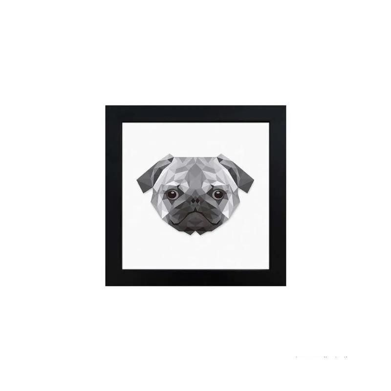 Quadro decorativo Pug 23x23cm preto Infinity - Infinity