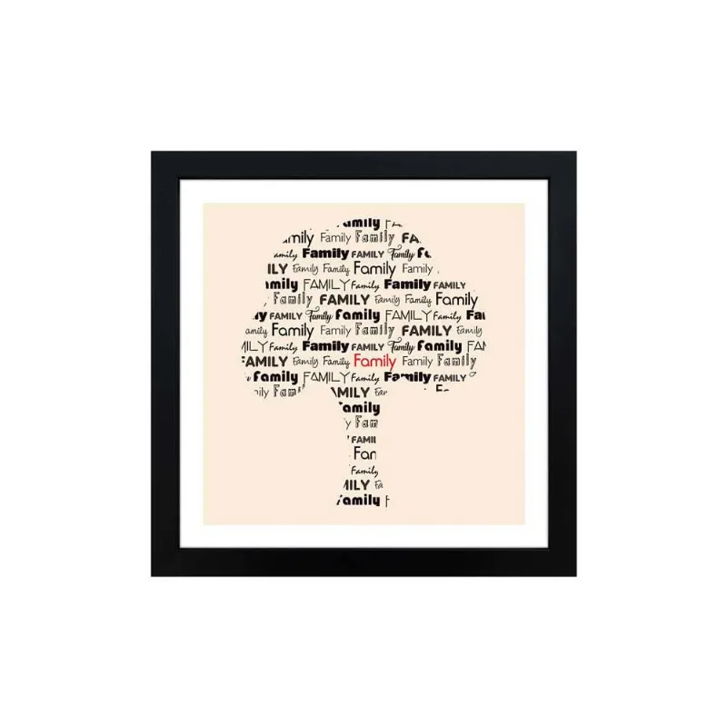 Quadro decorativo Family 33x33cm preto Infinity