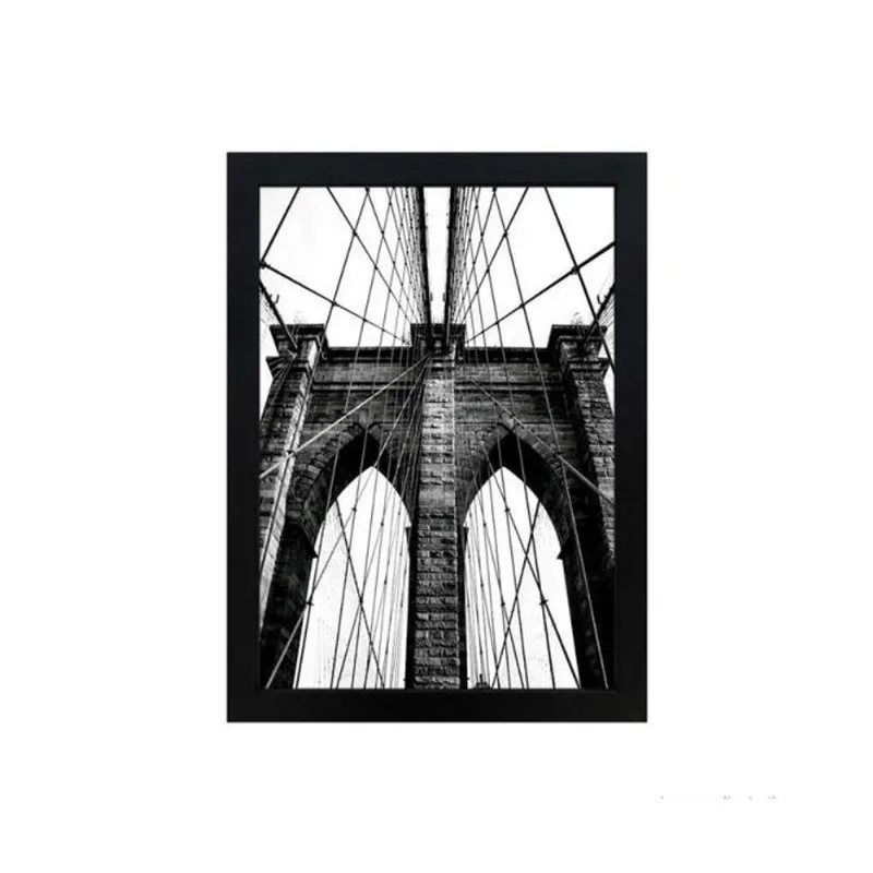 Quadro decorativo Brooklyn Bridge 28x38cm preto Infinity