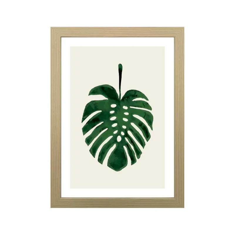 Quadro decorativo Green Leaf 28x38cm zebrano Infinity - Infinity