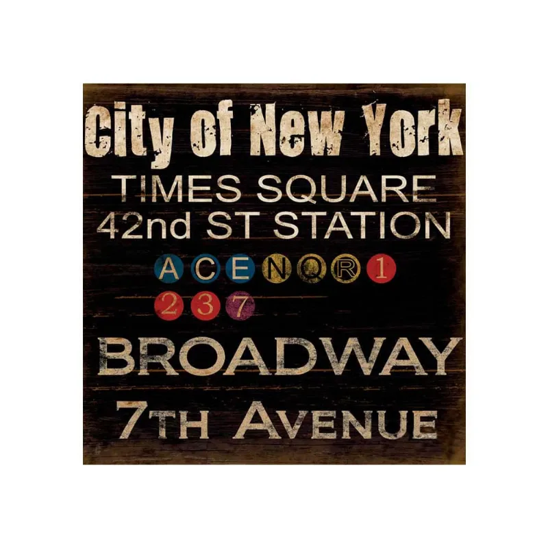 Placa decorativa New York Station 20x20cm Infinity - Infinity