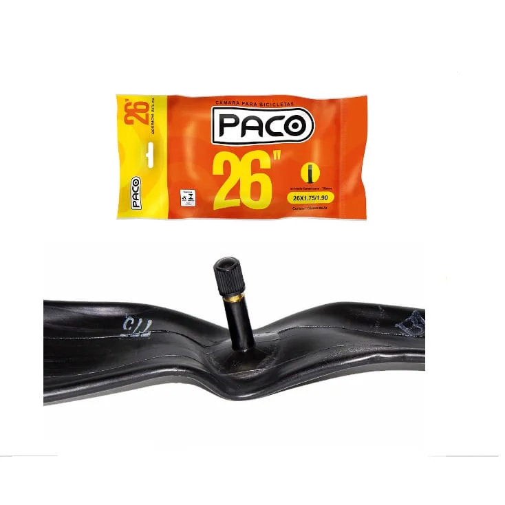 Camara de Ar Bicicleta 26X1.75/1.90 Paco Valvula Americana 35MM - Não Disponível - Esporte E Lazer