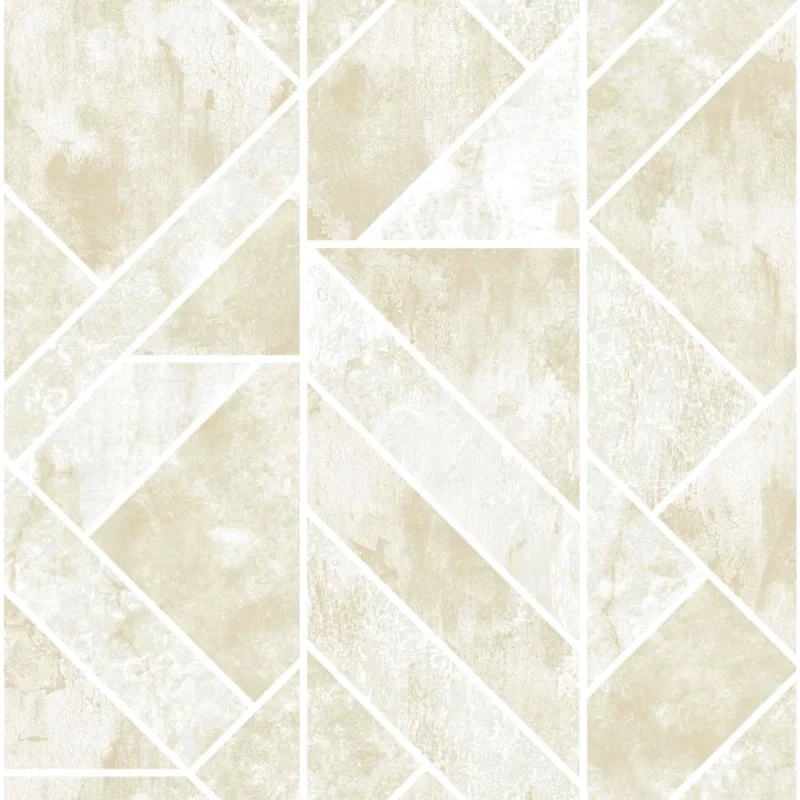 Papel De Parede Colorkey - Col1006 Geométrico Marfim - Rolo Fechado De 53cm X 10mts Col1006 Edantex