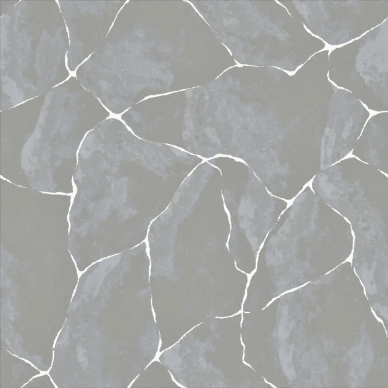 Papel De Parede Vip1006 Marmore Prata - Rolo Fechado De 53cm X 10mts Vip1006 Edantex