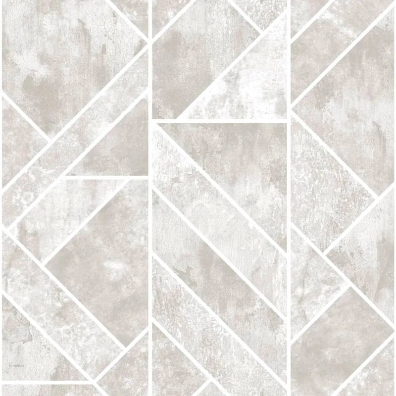Papel De Parede Colorkey - Col1009 Geométrico Marfim - Rolo Fechado De 53cm X 10mts Col1009 Edantex