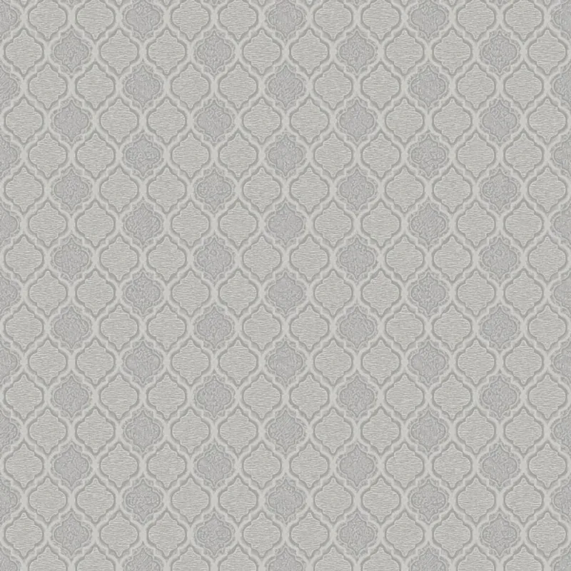Papel De Parede Colorkey - Col1017 Geométrico Prata - Rolo Fechado De 53cm X 10mts Col1017 Edantex