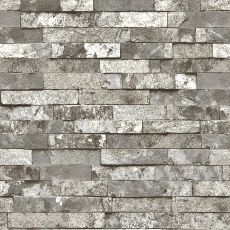 Papel De Parede Essencial - Ess1056 B Tijolinho Cinza - Rolo Fechado De 53cm X 10mts Ess1056 Edantex