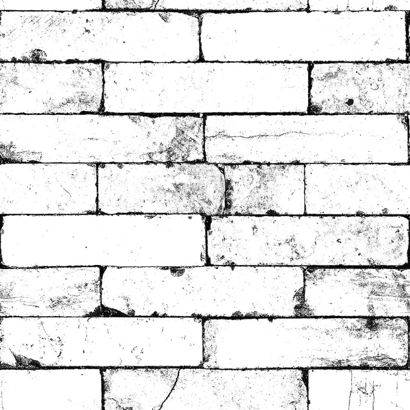 Papel De Parede Essencial - Ess1055 B Tijolinho Branco /preto - Rolo Fechado De 53cm X 10mts Ess1055 Edantex